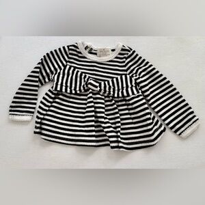 Kate Spade- Baby Black & White Striped Shirt/Tunic with Bow